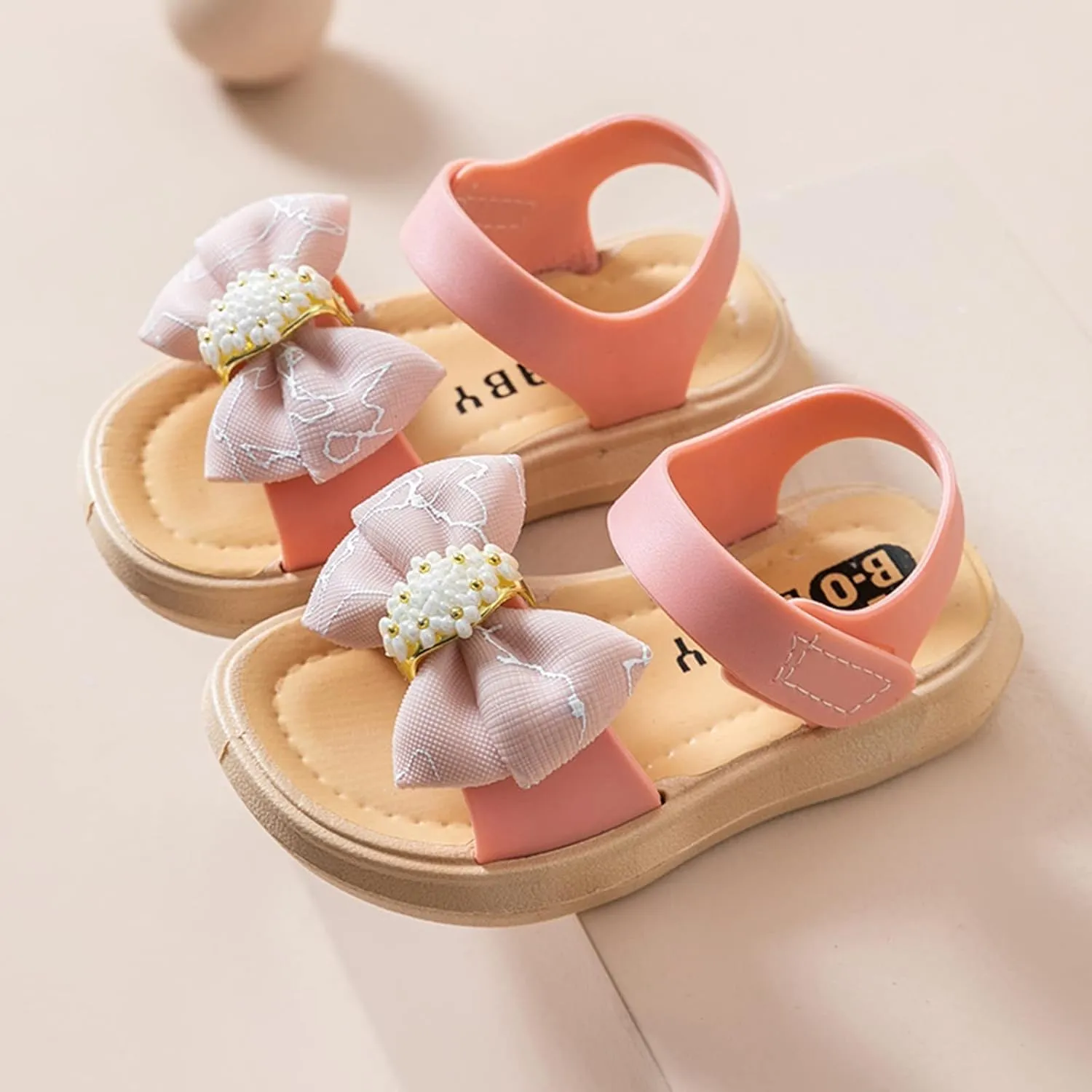Toddler Girls Bow Open Toe Sandals Flat Wide Shoes Toddler Kids Fashion Beach Flats Girls Shoes Beach Sandals
