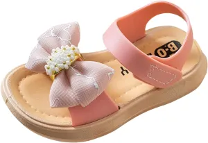 Toddler Girls Bow Open Toe Sandals Flat Wide Shoes Toddler Kids Fashion Beach Flats Girls Shoes Beach Sandals