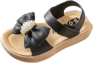 Toddler Girls Bow Open Toe Sandals Flat Wide Shoes Toddler Kids Fashion Beach Flats Girls Shoes Beach Sandals