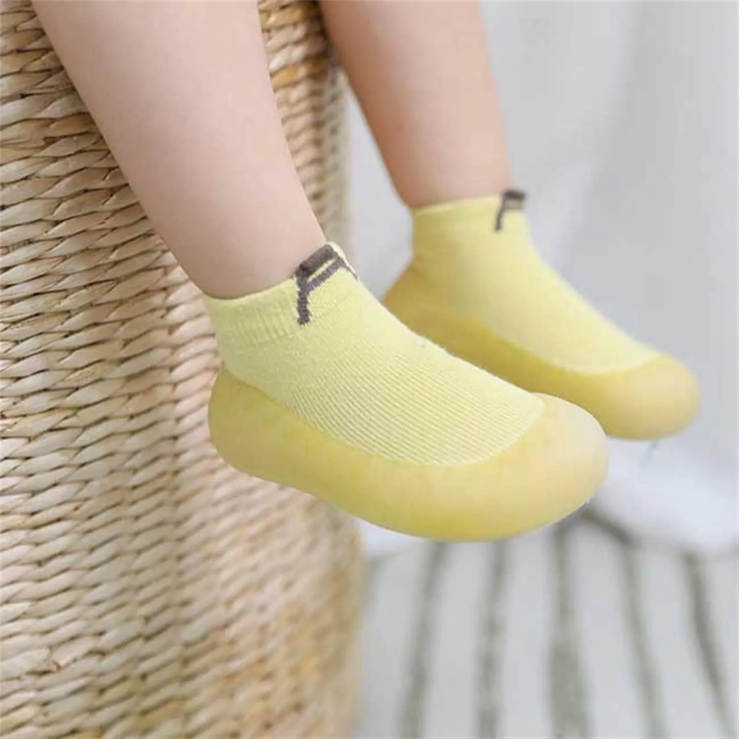 Toddler Girls Boys Barefoot Sock Shoes Breathable Soft House Slippers Baby Rubber Sole Indoor Walking Sneakers