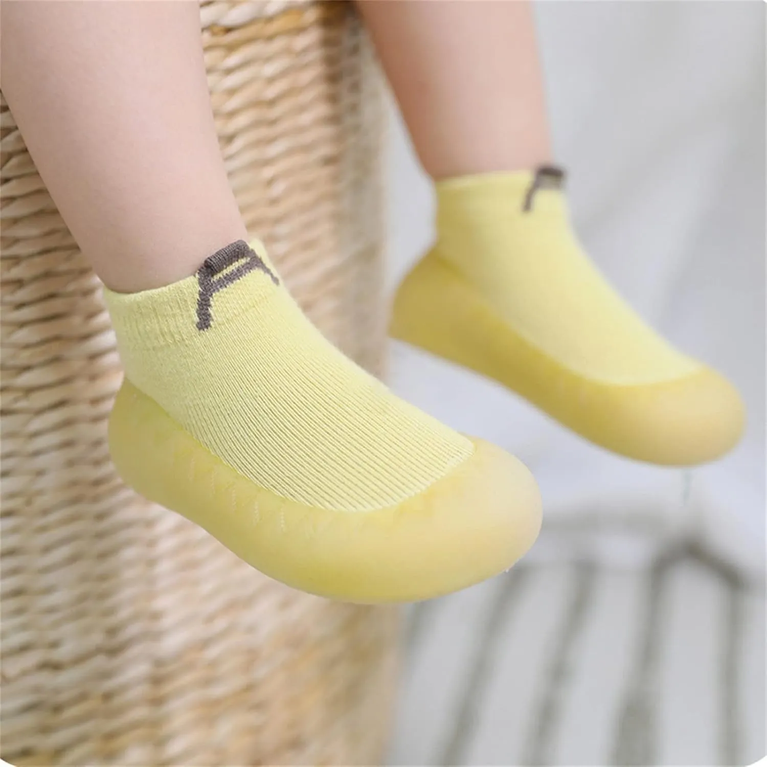 Toddler Girls Boys Barefoot Sock Shoes Breathable Soft House Slippers Baby Rubber Sole Indoor Walking Sneakers