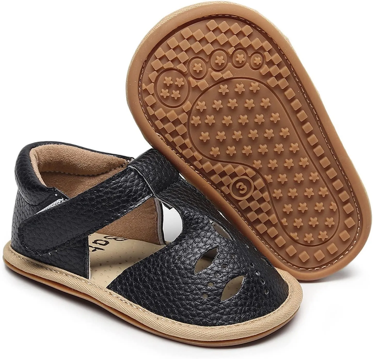 Toddler Girls Boys Sandals Summer Beach Hollow Out Flat Sandals Soft Anti-Slip Rubber Sole First Walker Crib Shoes