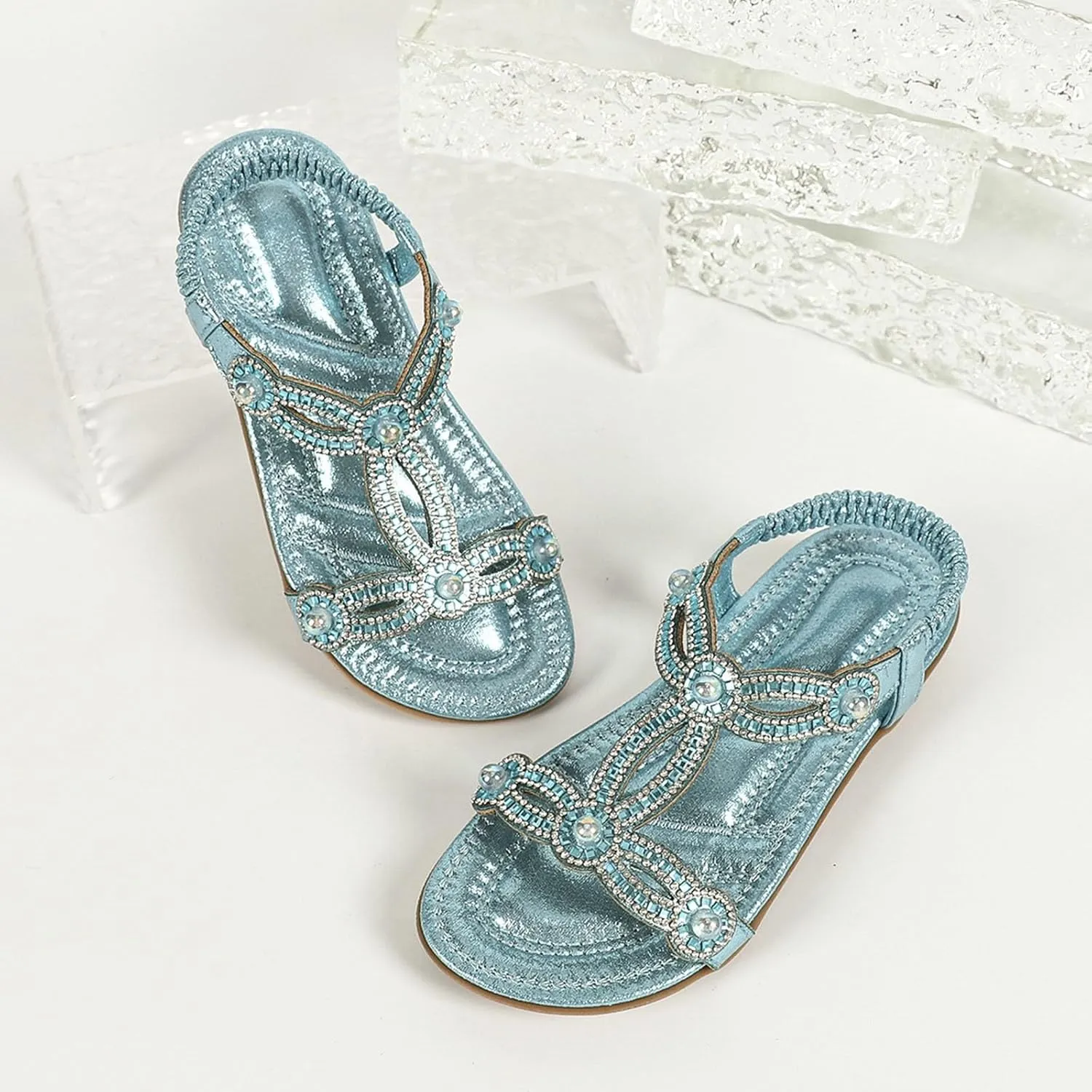 Toddler Girls Pearl Sequins Sandals Formal Dress Open Toe Fancy Wide Shoes Kids Baby Elegant Flat Non Slip Fancy Shoes