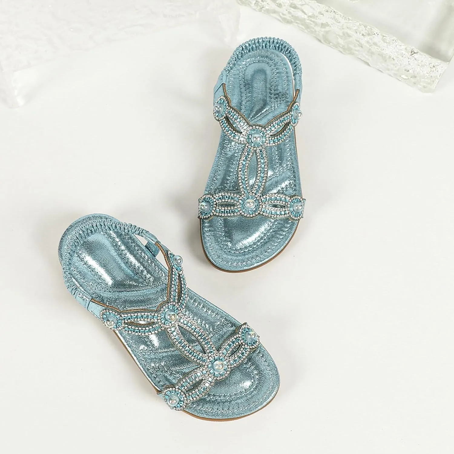 Toddler Girls Pearl Sequins Sandals Formal Dress Open Toe Fancy Wide Shoes Kids Baby Elegant Flat Non Slip Fancy Shoes