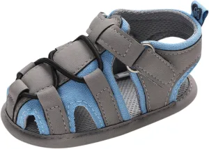 Toddler Infant Summer Breathable Closed-Toe Beach Flats Shoes Baby Girl Boy Sandals Soft Rubber Sole Anti-Slip Shoes