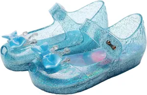 Toddler Jelly Sandals Kids Girl Cute Crown Bowknot Princess Mary Jane Shoes Birthday Dance Party Glitter Dress Sandal