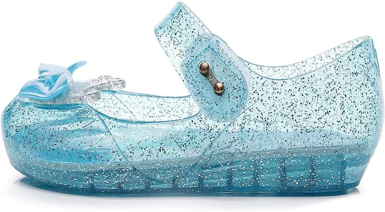 Toddler Jelly Sandals Kids Girl Cute Crown Bowknot Princess Mary Jane Shoes Birthday Dance Party Glitter Dress Sandal