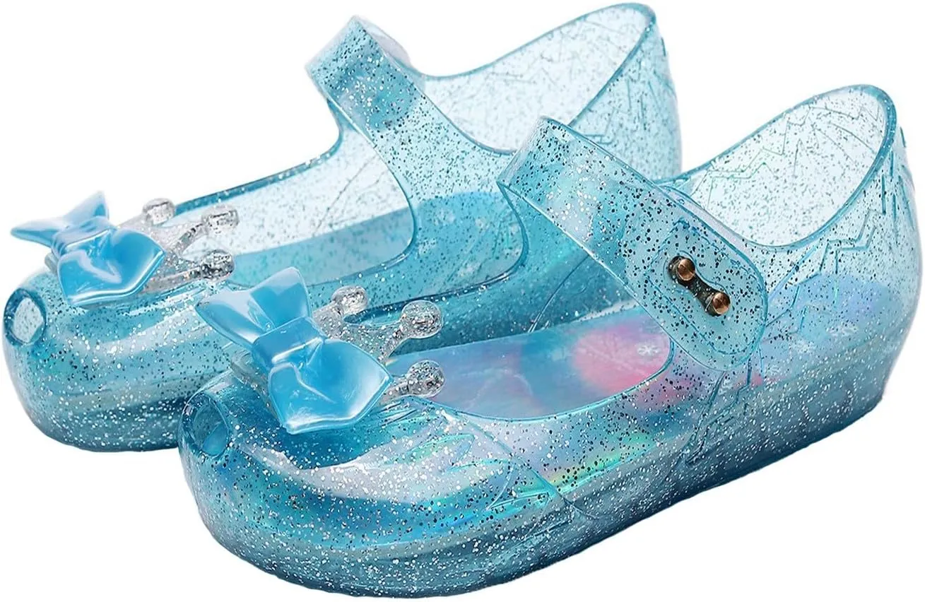 Toddler Jelly Sandals Kids Girl Cute Crown Bowknot Princess Mary Jane Shoes Birthday Dance Party Glitter Dress Sandal