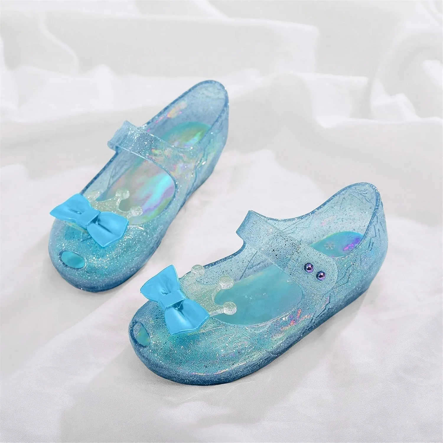 Toddler Jelly Sandals Kids Girl Cute Crown Bowknot Princess Mary Jane Shoes Birthday Dance Party Glitter Dress Sandal