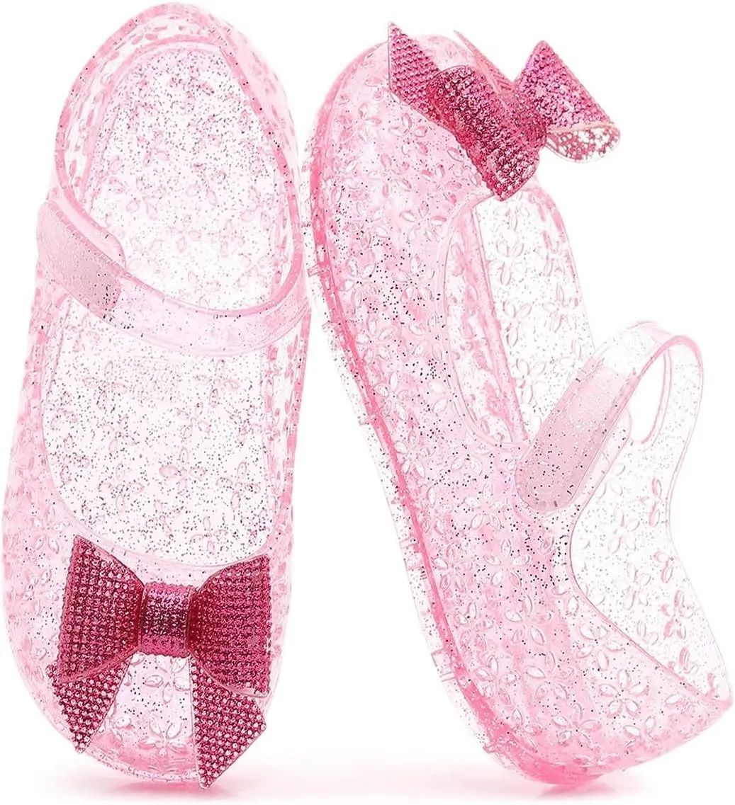 Toddler Jelly Sandals Little Girls Cute Bowknot Princess Mary Jane Shoes Closed Toe Floral Summer Dress Flat Sandal