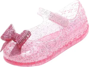 Toddler Jelly Sandals Little Girls Cute Bowknot Princess Mary Jane Shoes Closed Toe Floral Summer Dress Flat Sandal