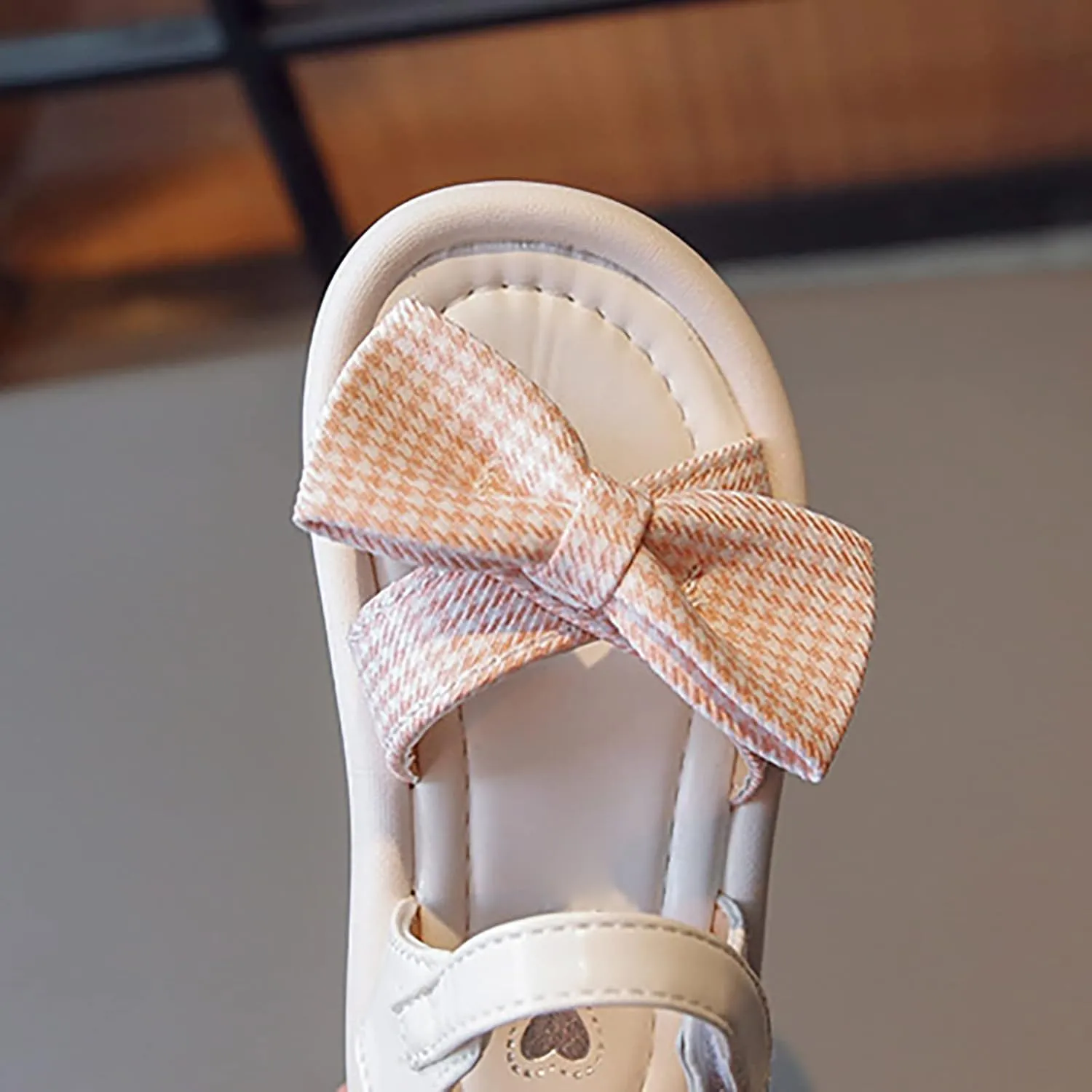 Toddler Kid Girl Casual Hook & Loop Sandal Solid Bow Rubber Soft Sole Birthday Party Beach Flat Water Shoes