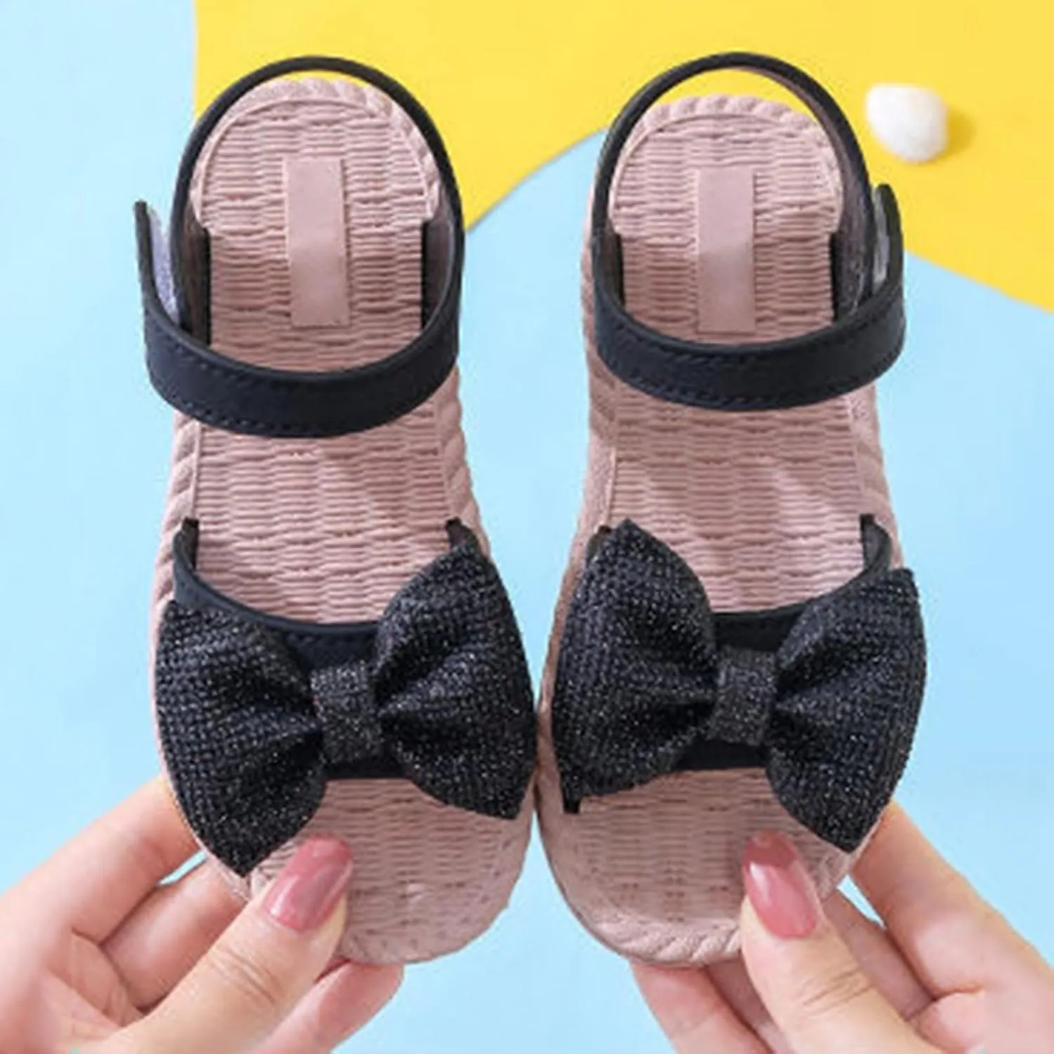 Toddler Kids Infant Girls Soild Bowknot Princress Shoes Soft Sole Non Slip Prewalker Beach Shoes 2 to 6 Years