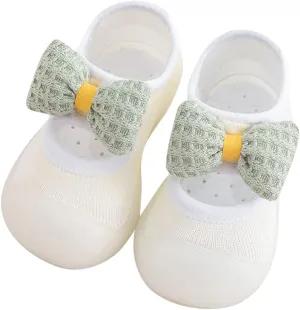 Toddler Kids Infant Newborn Baby Boys Girls Shoes First Walkers Cute Bowknot Soft Toddler Daycare (White, 6-12 Months)