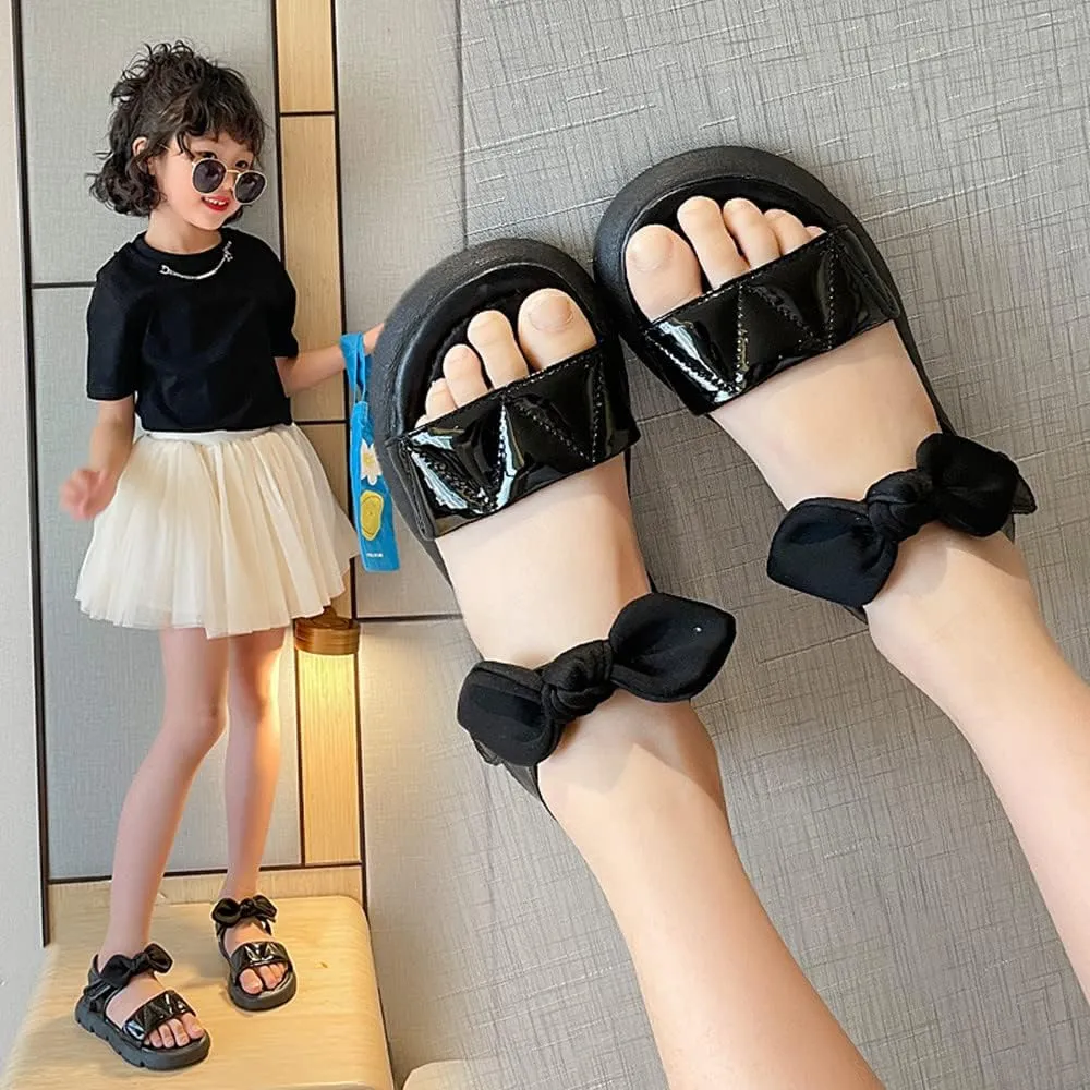 Toddler Little Big Kids Baby Girls Sandals Summer Bling Bowknot Princess Dress Beach Sandal Shoes Open-Toe Soft Sole Anti-Slip Flat