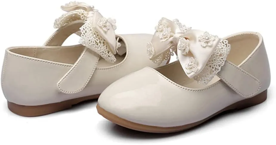 Toddler Little Girls Bowknot Ballet Flats Shoes Girl's Mary Jane Dress Party Shoes School Wedding Wearing Princess Shoes