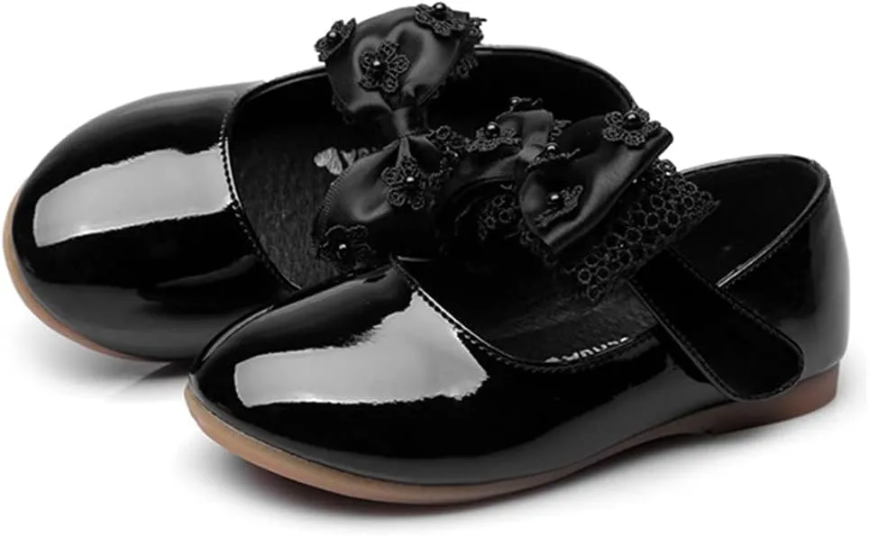 Toddler Little Girls Bowknot Ballet Flats Shoes Girl's Mary Jane Dress Party Shoes School Wedding Wearing Princess Shoes