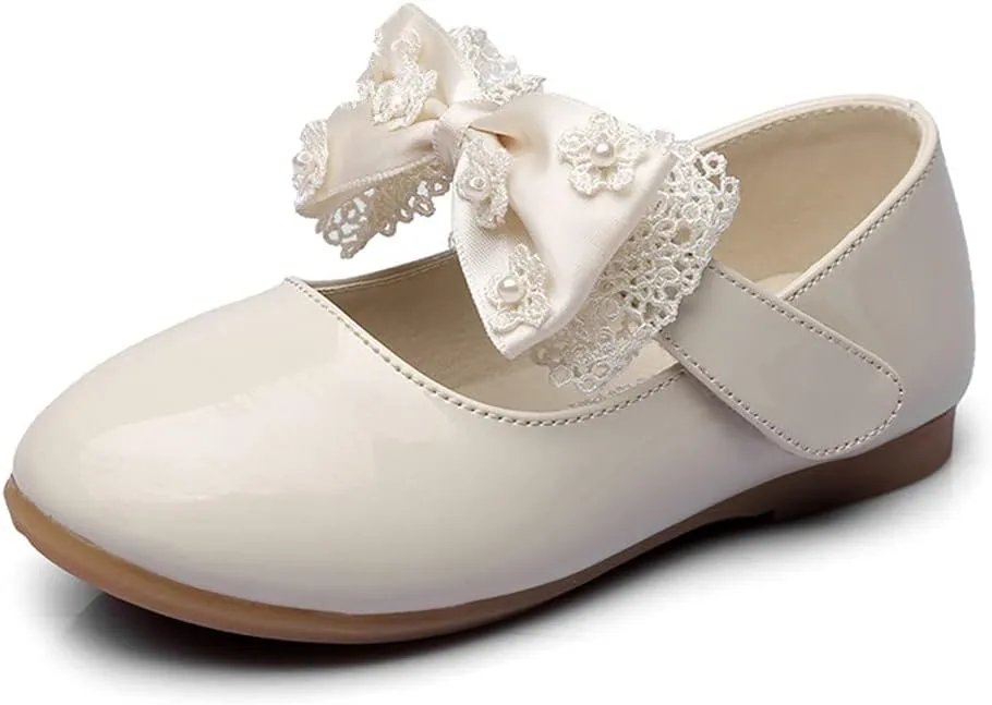 Toddler Little Girls Bowknot Ballet Flats Shoes Girl's Mary Jane Dress Party Shoes School Wedding Wearing Princess Shoes