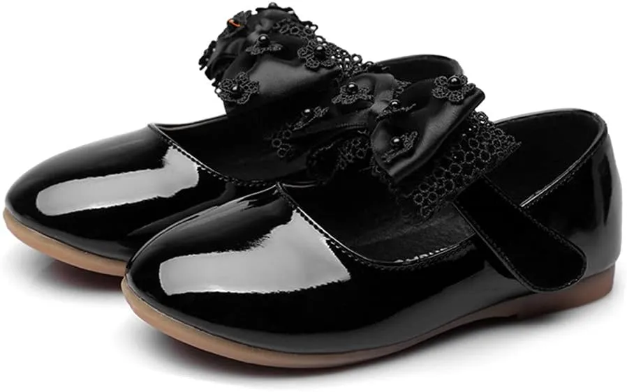 Toddler Little Girls Bowknot Ballet Flats Shoes Girl's Mary Jane Dress Party Shoes School Wedding Wearing Princess Shoes