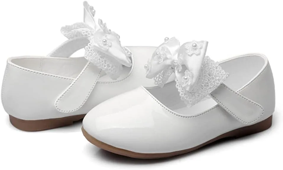Toddler Little Girls Bowknot Ballet Flats Shoes Girl's Mary Jane Dress Party Shoes School Wedding Wearing Princess Shoes