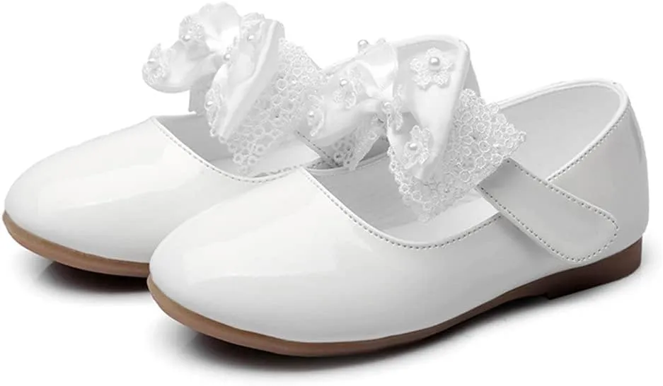 Toddler Little Girls Bowknot Ballet Flats Shoes Girl's Mary Jane Dress Party Shoes School Wedding Wearing Princess Shoes