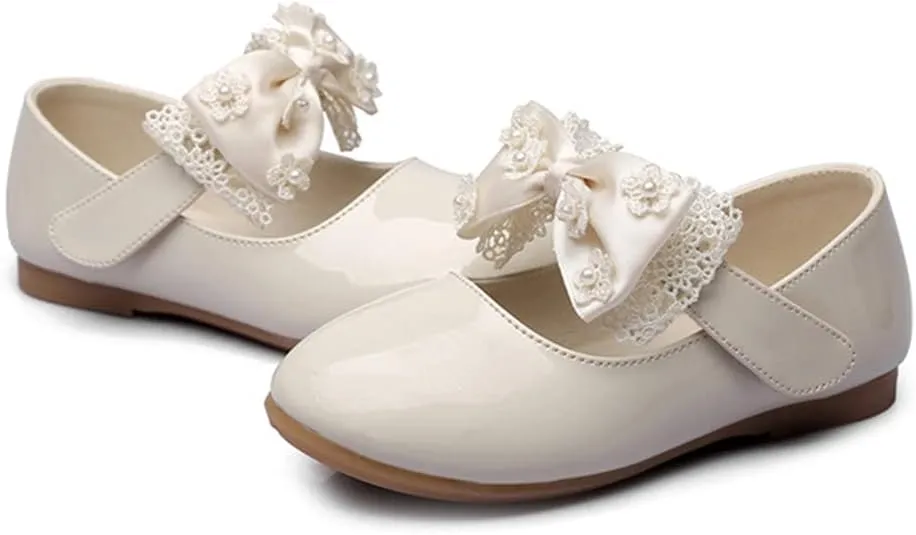 Toddler Little Girls Bowknot Ballet Flats Shoes Girl's Mary Jane Dress Party Shoes School Wedding Wearing Princess Shoes