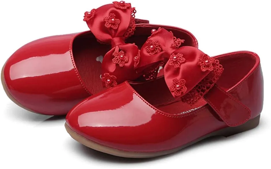 Toddler Little Girls Bowknot Ballet Flats Shoes Girl's Mary Jane Dress Party Shoes School Wedding Wearing Princess Shoes
