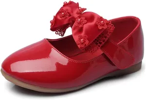 Toddler Little Girls Bowknot Ballet Flats Shoes Girl's Mary Jane Dress Party Shoes School Wedding Wearing Princess Shoes