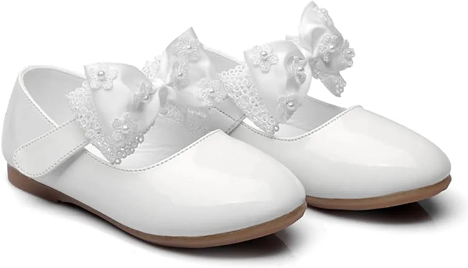 Toddler Little Girls Bowknot Ballet Flats Shoes Girl's Mary Jane Dress Party Shoes School Wedding Wearing Princess Shoes
