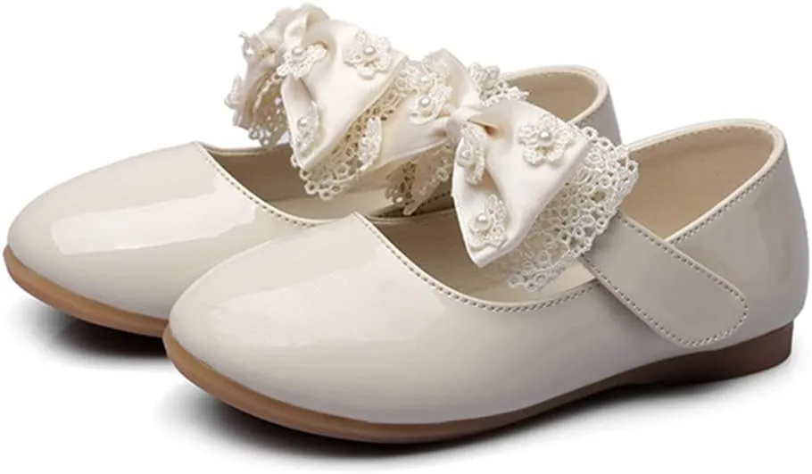 Toddler Little Girls Bowknot Ballet Flats Shoes Girl's Mary Jane Dress Party Shoes School Wedding Wearing Princess Shoes