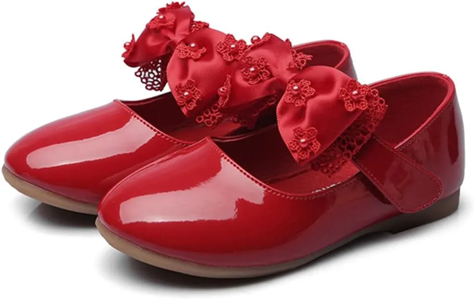 Toddler Little Girls Bowknot Ballet Flats Shoes Girl's Mary Jane Dress Party Shoes School Wedding Wearing Princess Shoes