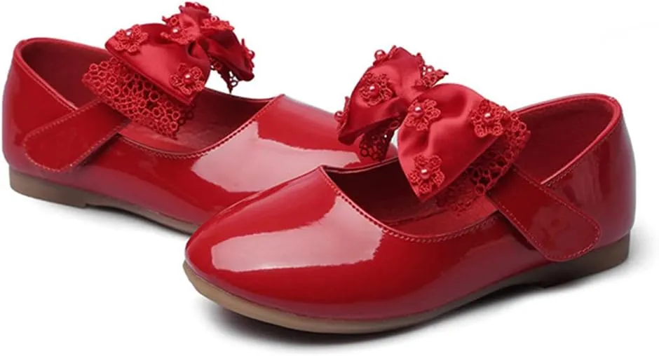Toddler Little Girls Bowknot Ballet Flats Shoes Girl's Mary Jane Dress Party Shoes School Wedding Wearing Princess Shoes