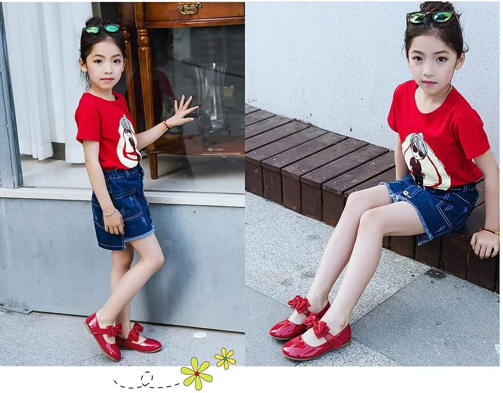 Toddler Little Girls Bowknot Ballet Flats Shoes Girl's Mary Jane Dress Party Shoes School Wedding Wearing Princess Shoes