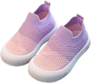 Toddler Non-Slip Walking Shoes Kid Wide Barefoot Shoe Mesh Slip on Sneakers Boys Girls Casual Breathable Tennis Shoes