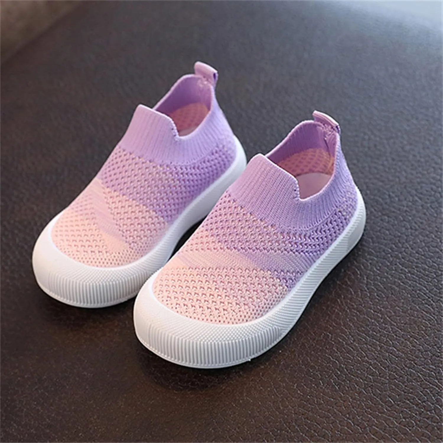 Toddler Non-Slip Walking Shoes Kid Wide Barefoot Shoe Mesh Slip on Sneakers Boys Girls Casual Breathable Tennis Shoes