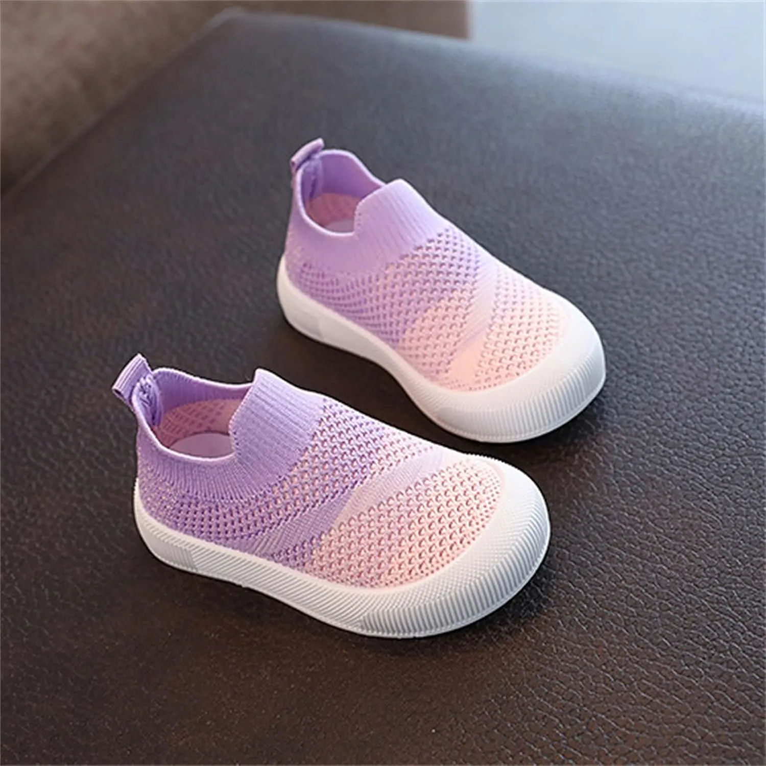 Toddler Non-Slip Walking Shoes Kid Wide Barefoot Shoe Mesh Slip on Sneakers Boys Girls Casual Breathable Tennis Shoes