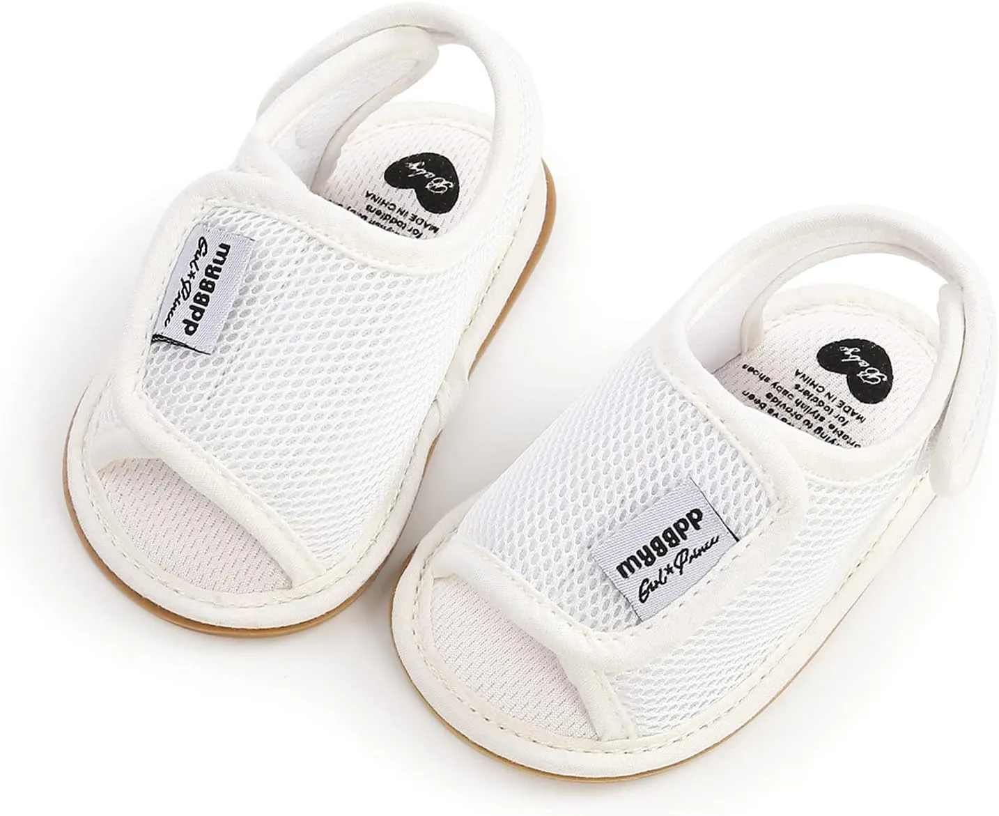 Toddler Rubber Sole Cotton Sandals Soft Flat Wide Shoes Baby Boys Girls Kids Summer Casual Breathable Pool Shoes Mesh