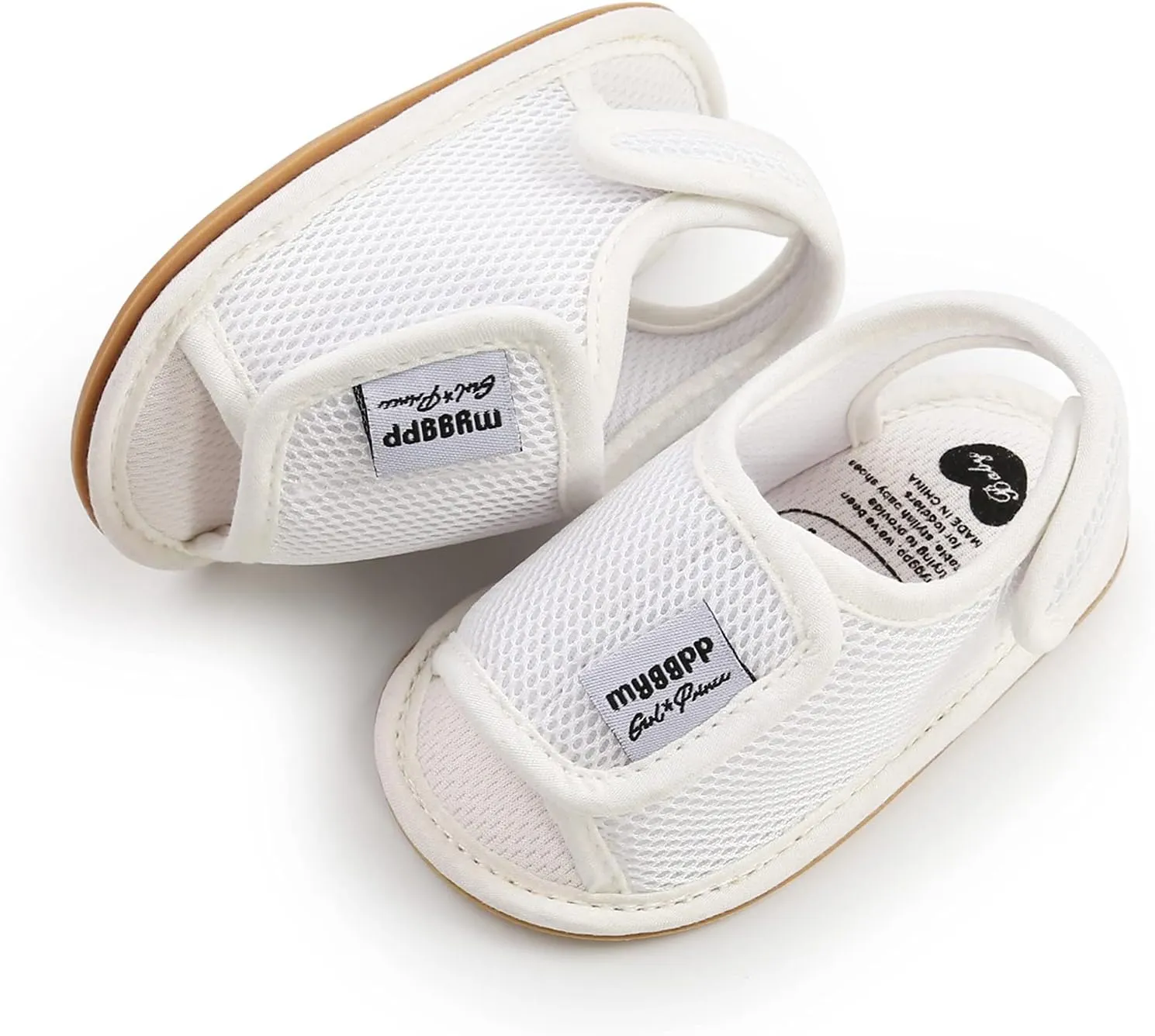Toddler Rubber Sole Cotton Sandals Soft Flat Wide Shoes Baby Boys Girls Kids Summer Casual Breathable Pool Shoes Mesh