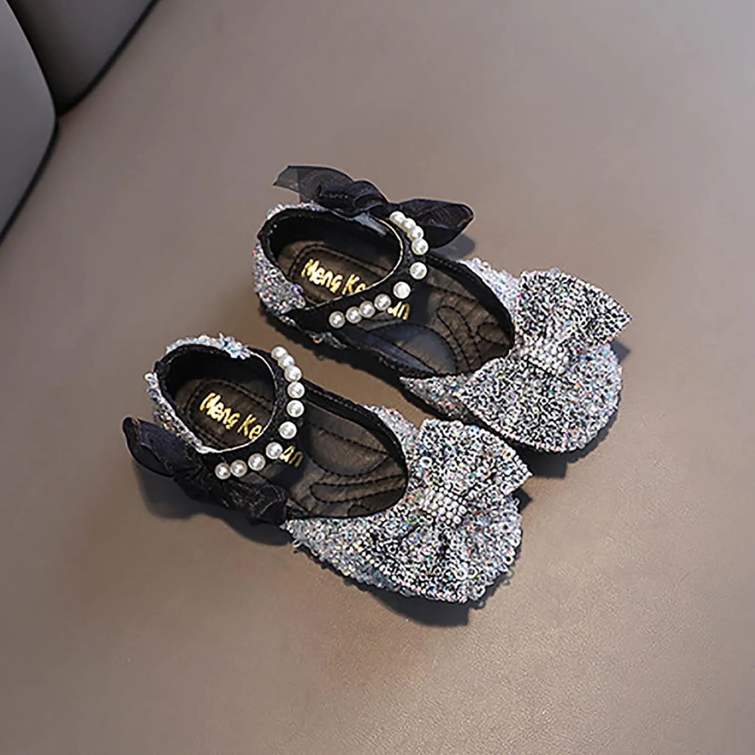 Toddler Sandals Girl, Girls Childrens Shoes Pearl Rhinestones Shining Kids Princess Shoes for Party and Wedding