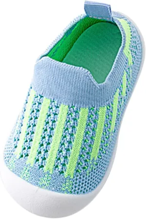 Toddler Shoes Mesh Slip On Socks Shoes Soft Sole Non Slip Wear Out Toddler Floor Shoes for Little Boys Girls (Blue-03#gf, 3.5-4.5T)