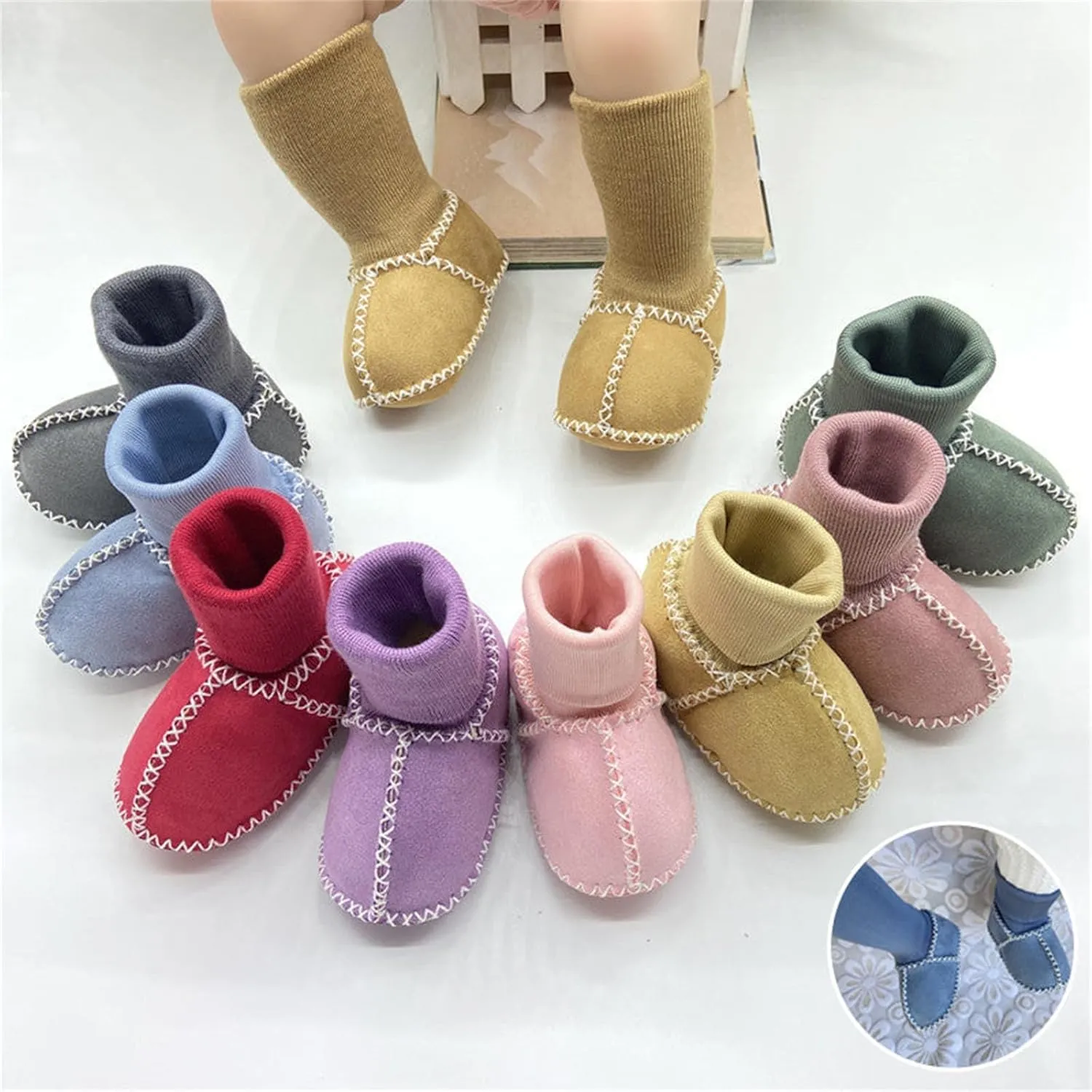 Toddler Shoes Warm Baby Sock Shoes Baby Floor Shoes Sneakers Infant Socks Shoes Indoor Girls Boys Non Non Slip Soft Sole