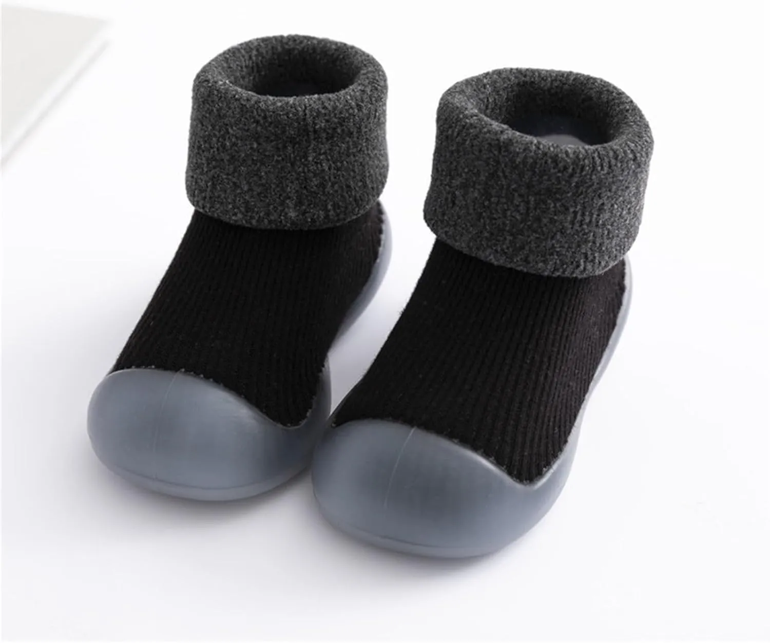 Toddler Sock Shoes Fuzzy Socks Bootie Cozy Warm Slipper Socks Soft Rubber Sole Sneakers Prewalker Baby Walking Shoes