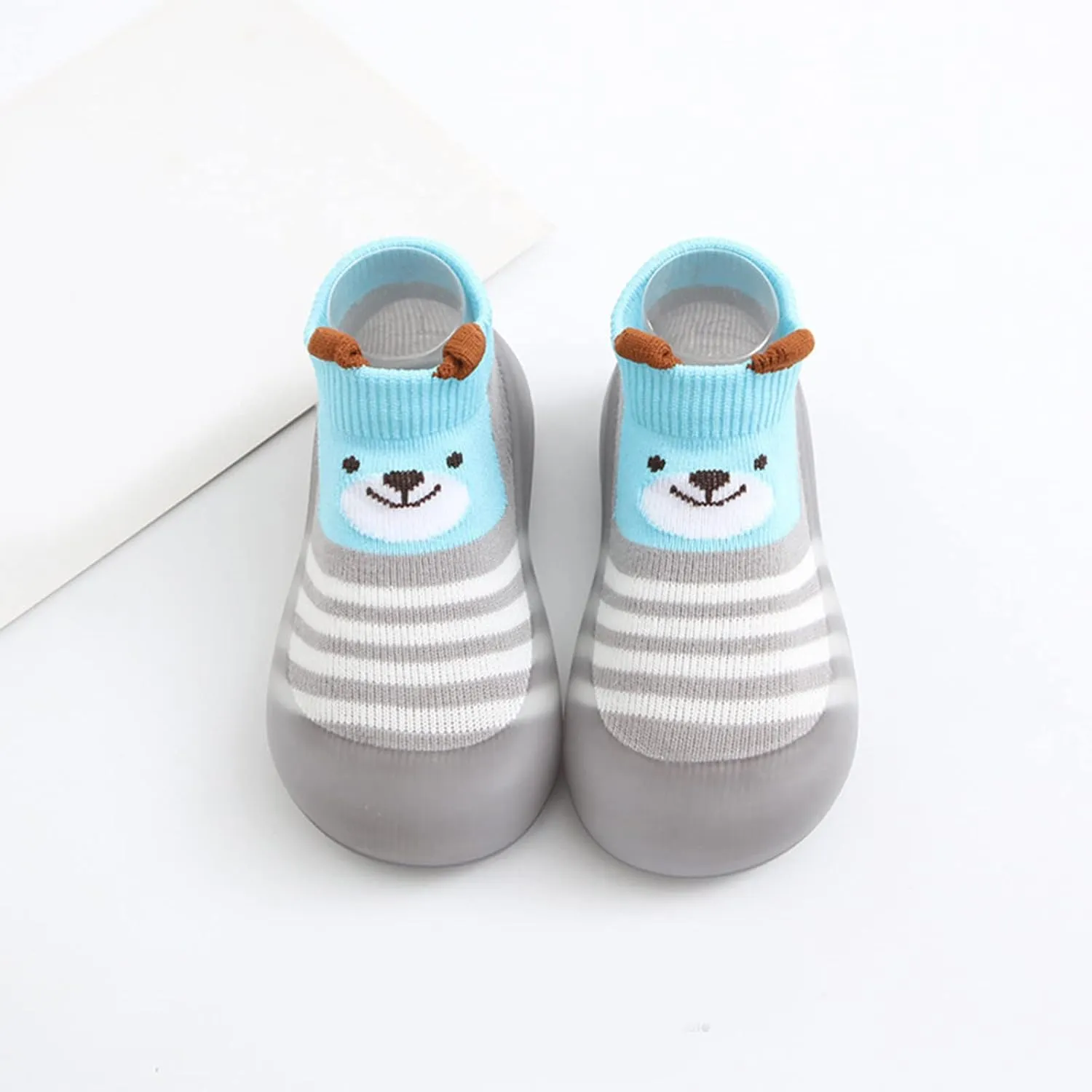 Toddler Sock Shoes,Baby Boys Girls Non Slip Flat Socks Shoes Lightweight Cute Cartoon Duck Bear Pattern Boys Shoes