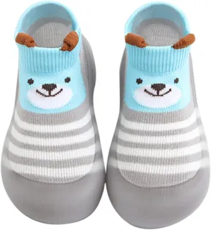 Toddler Sock Shoes,Baby Boys Girls Non Slip Flat Socks Shoes Lightweight Cute Cartoon Duck Bear Pattern Boys Shoes