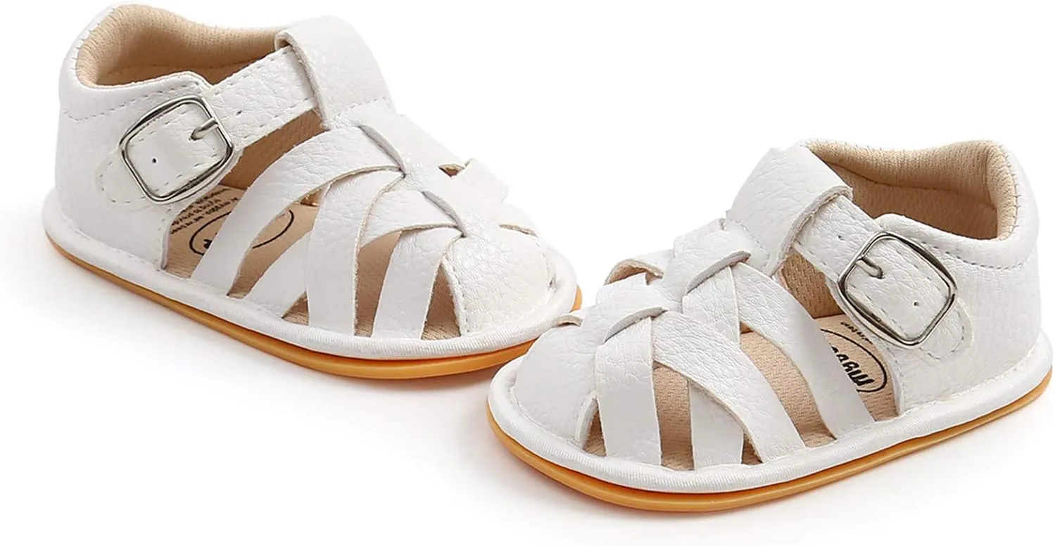 Unisex Baby Boys Girls Sandals Soft-soled Non-slip Flats Infant Summer Closed Toe First Walking Shoes for Toddler