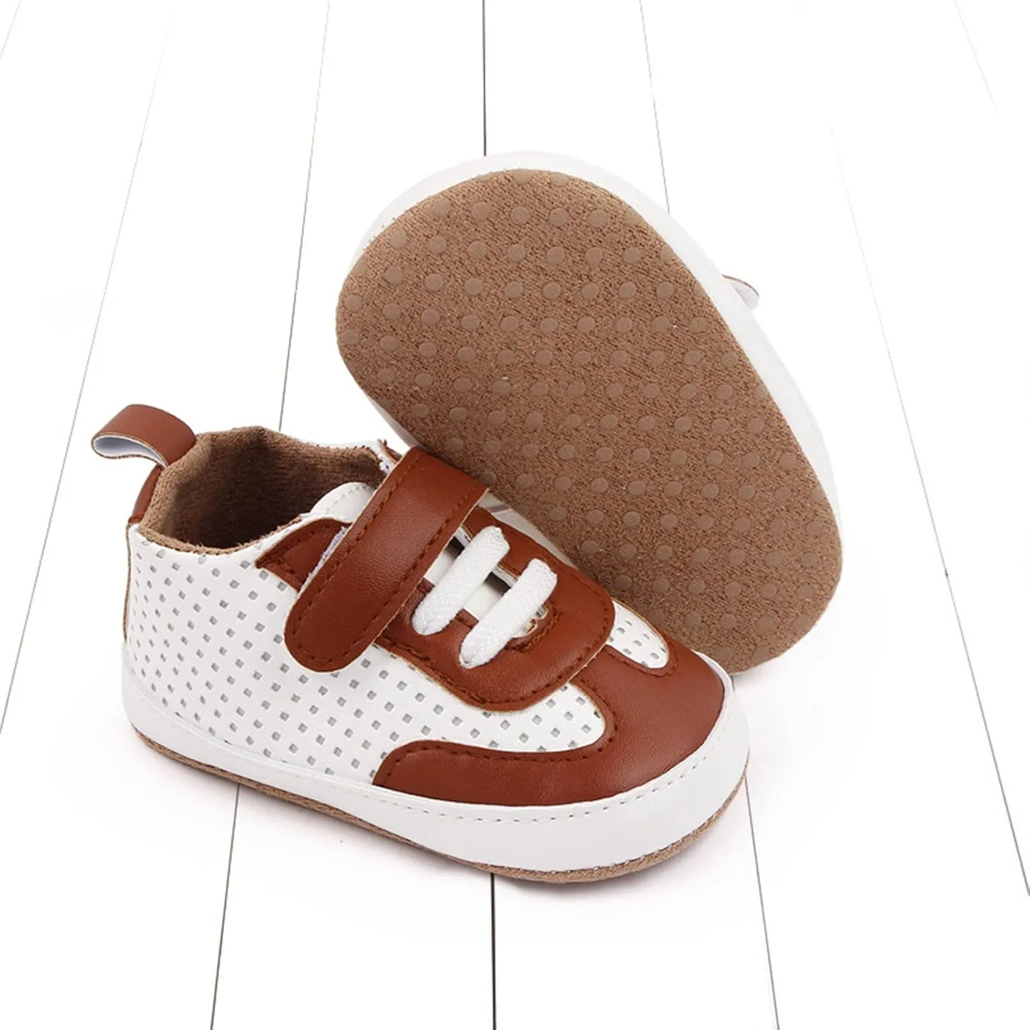 Unisex Baby Boys Girls Sneakers Infant Toddler Non-Slip Soft Rubber Sole Lightweight First Walking Sports Shoes