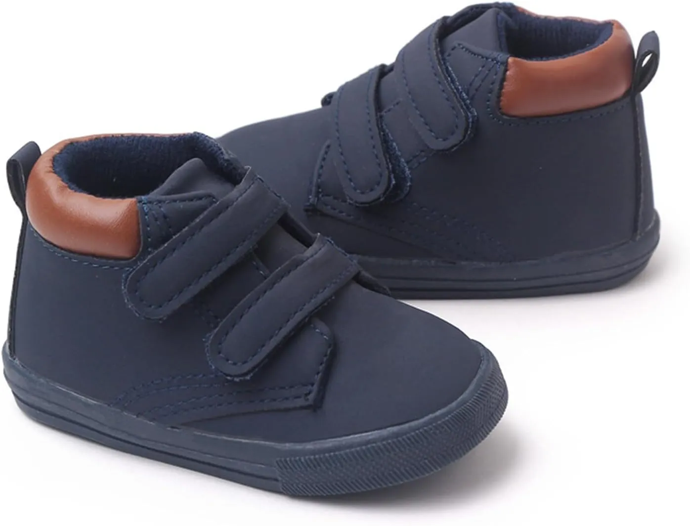 Unisex Baby Girls Boys High-Top Ankle Sneakers Soft Rubber Sole Infant Toddler Cowboy xford First Walking Shoes