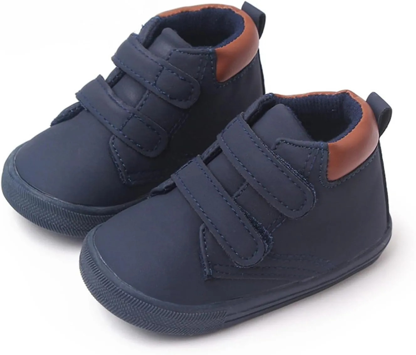 Unisex Baby Girls Boys High-Top Ankle Sneakers Soft Rubber Sole Infant Toddler Cowboy xford First Walking Shoes
