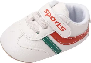 Unisex Baby Leather Sneakers Infant Boys Girls Non-Slip Soft Rubber Sole Lightweight Platform First Walking Shoes
