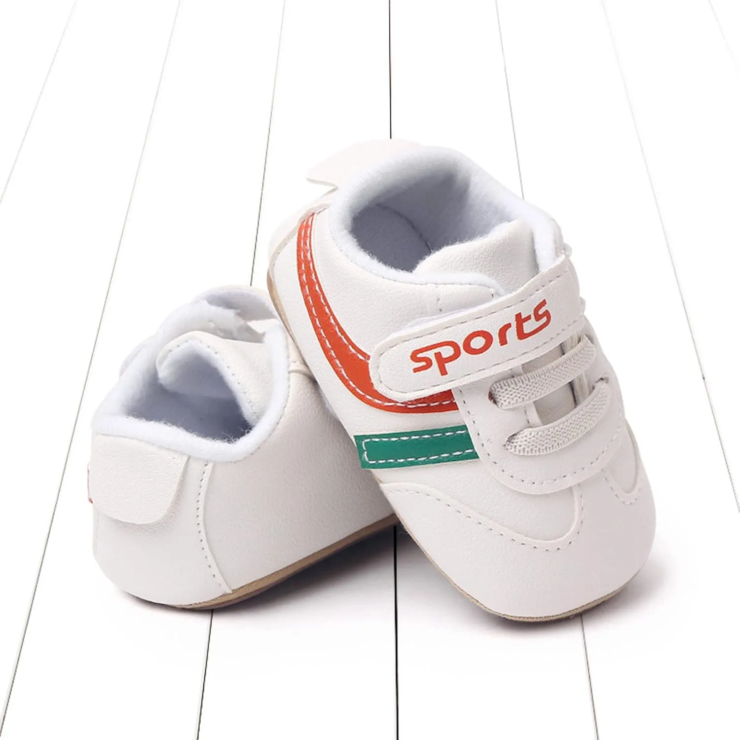 Unisex Baby Leather Sneakers Infant Boys Girls Non-Slip Soft Rubber Sole Lightweight Platform First Walking Shoes